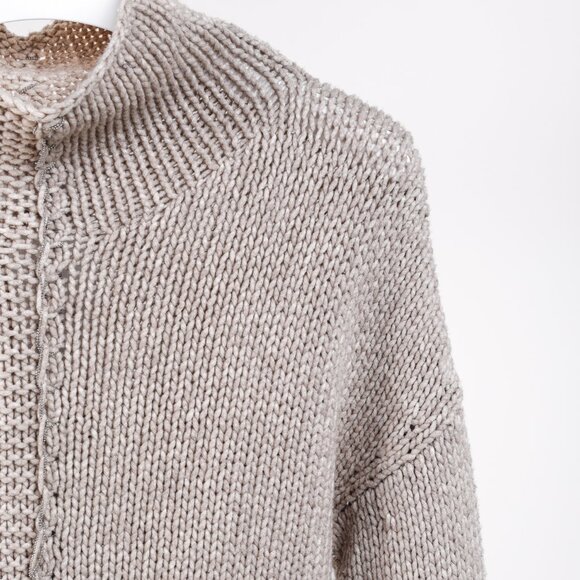 Fabiana Filippi Taupe Merino-Wool Beaded High-Neck Sweater - Picture 5 of 11